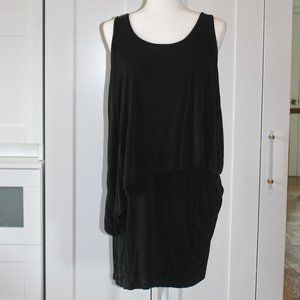 DKNY Cotton Distressed Black Dress